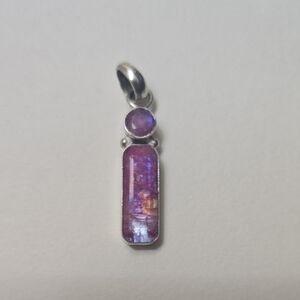 Raw Ruby Sterling Silver 925 Pendent